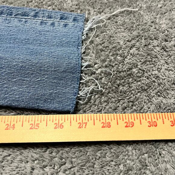 Levi's 501 S Jeans Womens 29 x30 Button Fly High Rise Blue Raw Hem Stretch - Picture 9 of 11